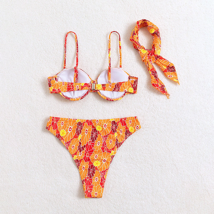 Women's bikini with floral design and flattering cut StylebySassy