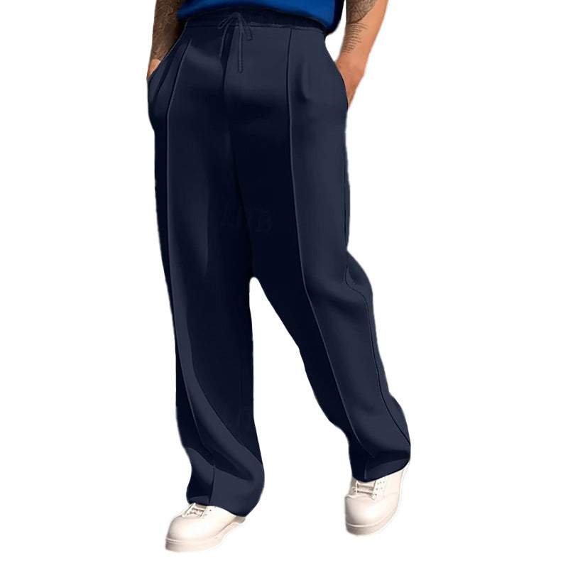Men's narrow-cut joggers with drawstring and decorative crease StylebySassy