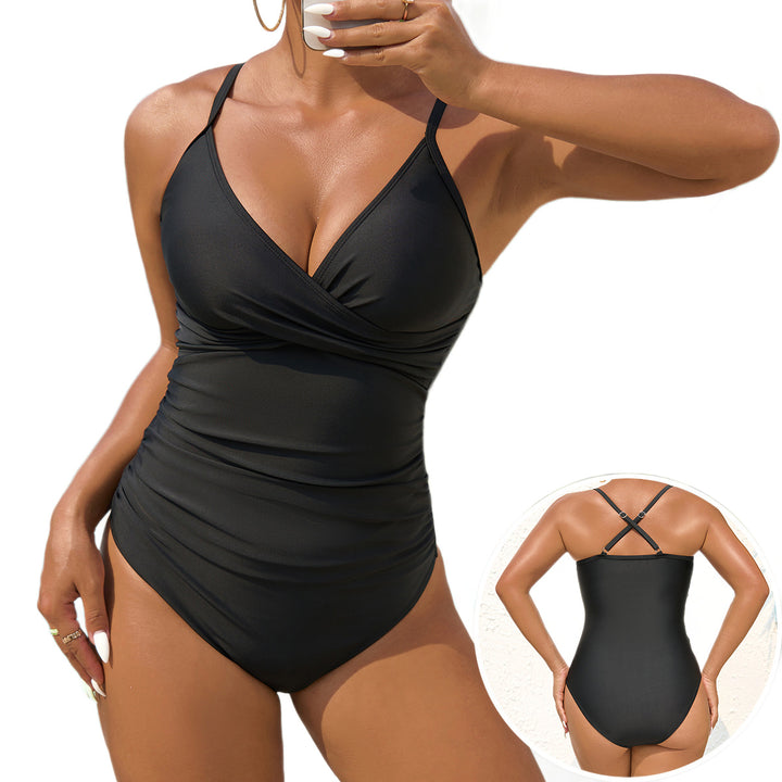 Women's One-Piece Swimsuit with Elaborate Wrap Design StylebySassy
