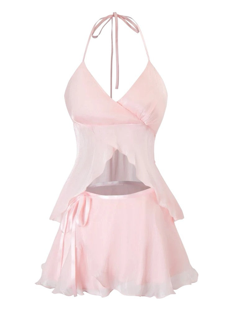 Ladies playful crop top and short skirt StylebySassy