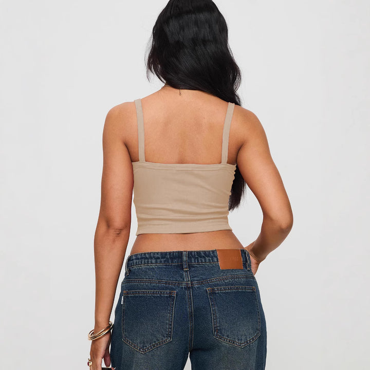 Women Crop Top with fine rib details StylebySassy