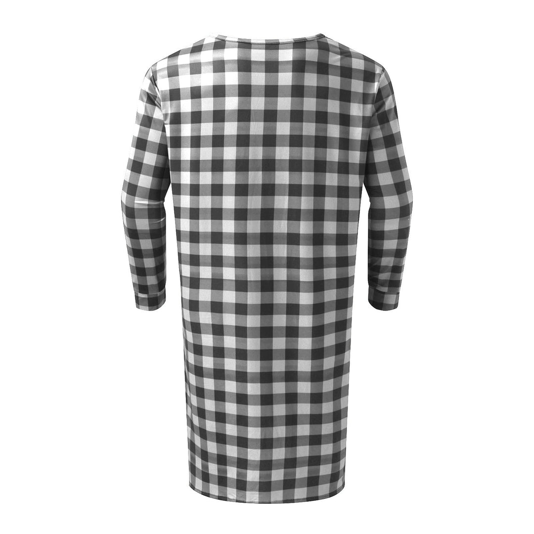 Men's long plaid nightgown with chest pocket and matching pointed hat StylebySassy