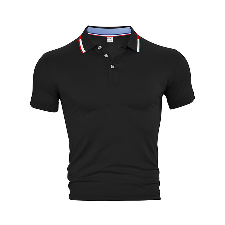Men's slim fit functional polo with moisture-regulating technology and ribbed collar StylebySassy