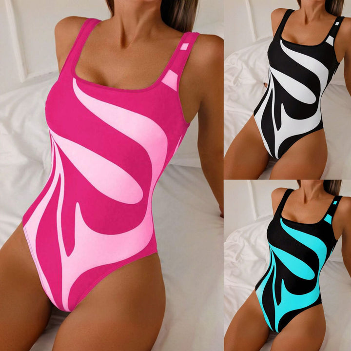 Ladies One-Piece Swimsuit with Stylish Graphic Design StylebySassy