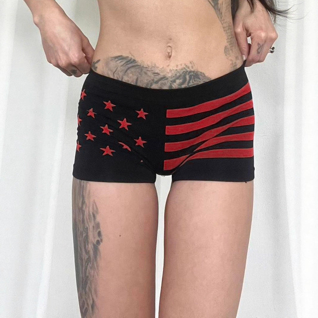 Women's Comfortable Boxershorts with Patriotic Design StylebySassy