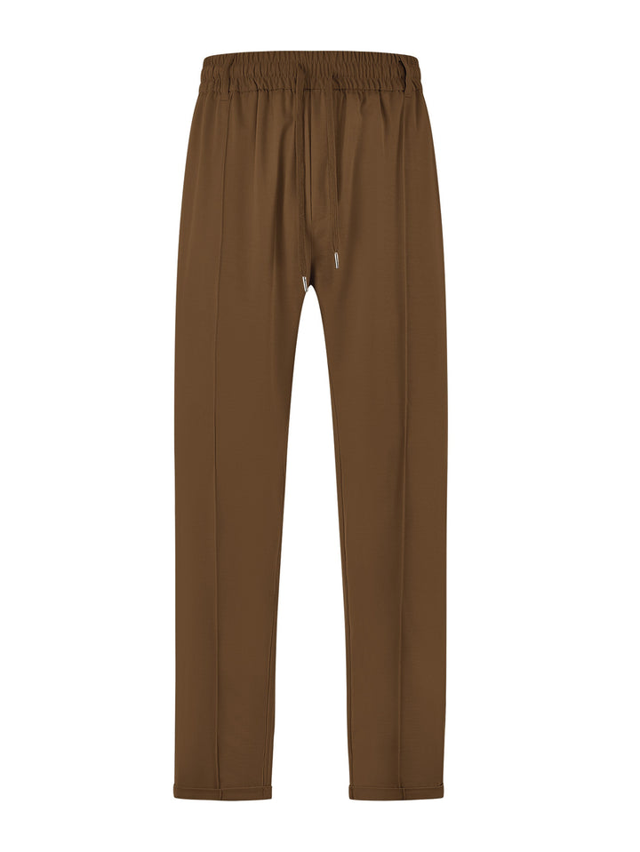 Ladies nan elegant jersey pants with creases, drawstring waistband, and narrow leg fit StylebySassy