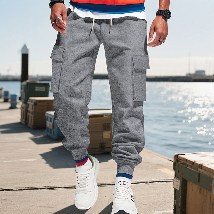 Men's urban utility jogger with drawstring, applied flap pockets and elastic waistband StylebySassy