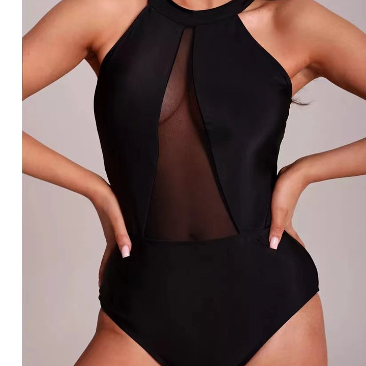Women One-Piece Swimsuit with Transparent Inserts StylebySassy