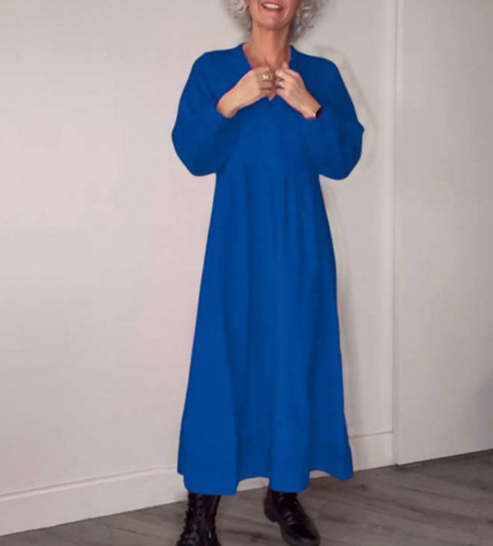 Women's ankle-length jersey dress with empire seam and balloon sleeves StylebySassy