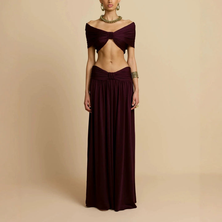 Women Elegant Maxi Dress with Innovative Knotted Design StylebySassy
