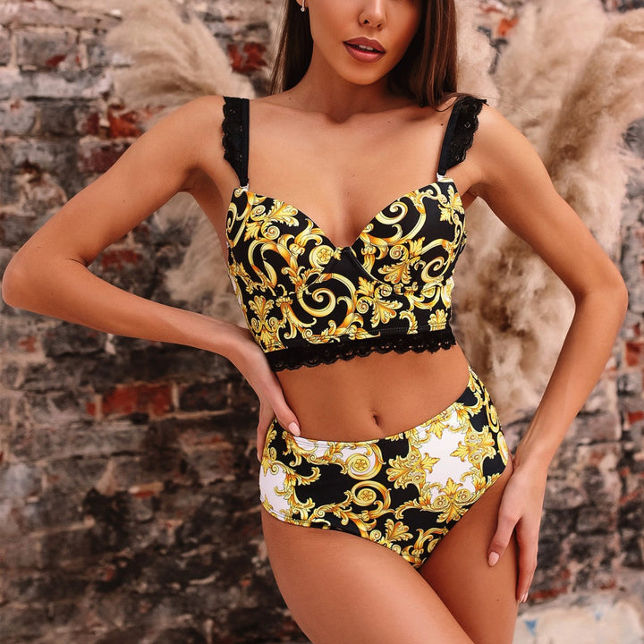 Women Push-Up Bikini with embellished straps StylebySassy
