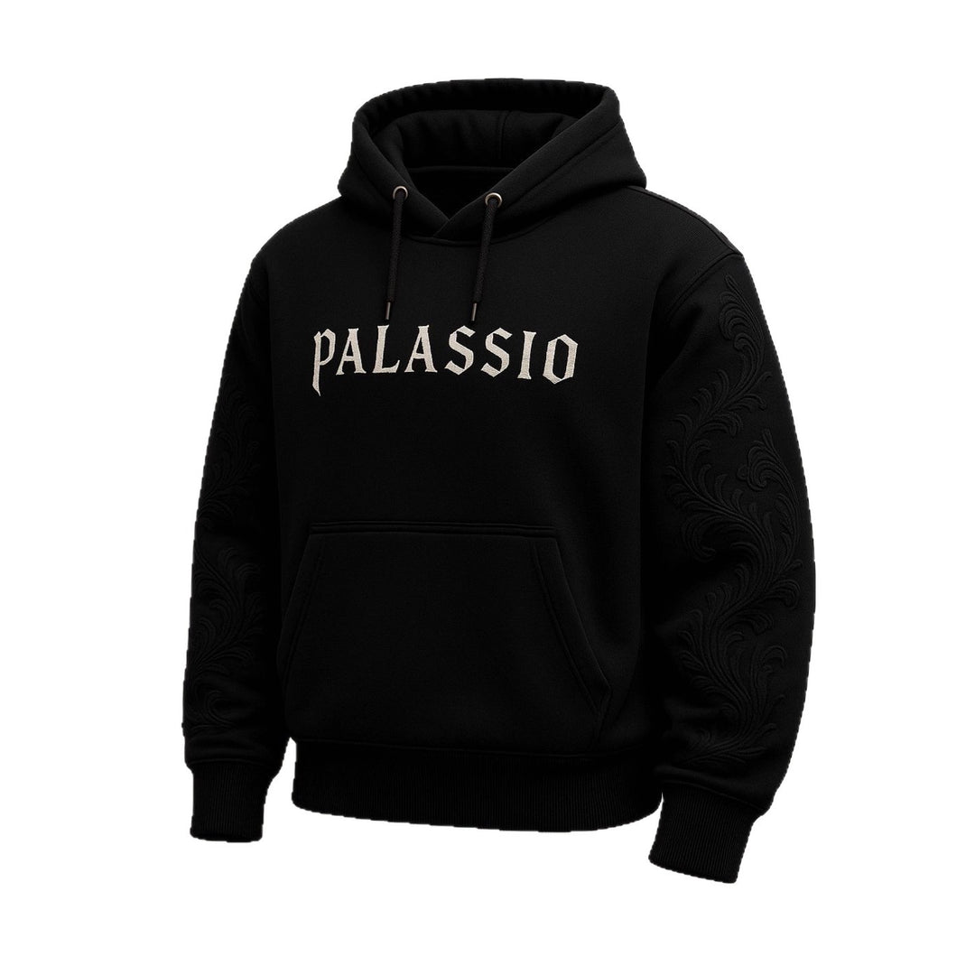 Unisex nan Premium Hoodie with tonal relief embroidery on the sleeves, double hood and kangaroo pocket StylebySassy