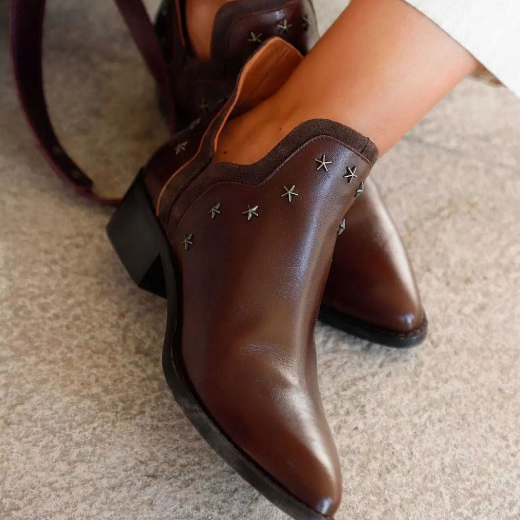 Women's Studded Ankle Boots with Pointed Toe