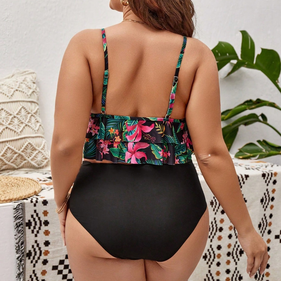 Women’s Tankini Set with Floral Ruffle Cut StylebySassy