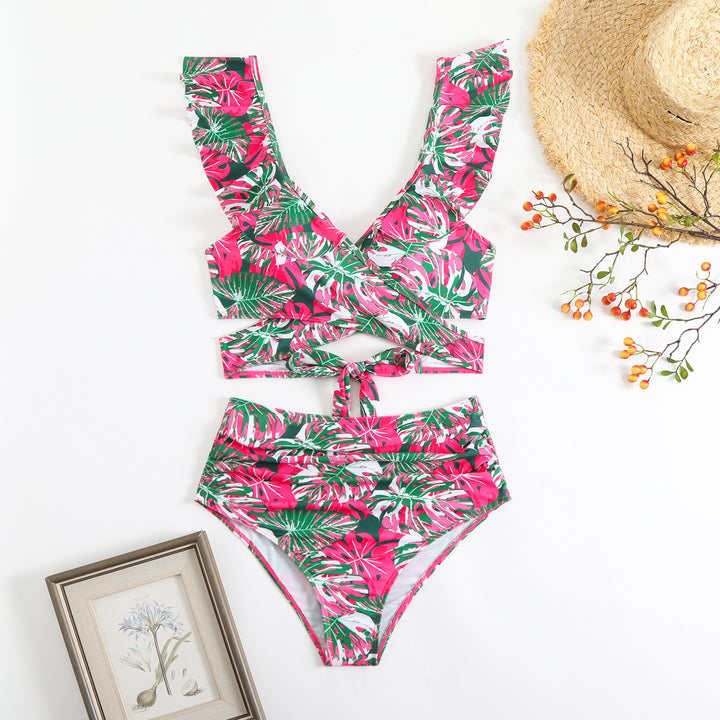Women's Stylish Wrap Bikini Set with Ruffle Details StylebySassy