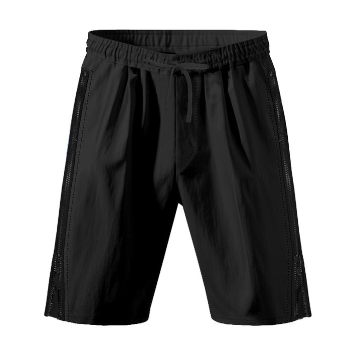 Men's lightweight training shorts with elastic drawstring waistband, side ventilation zippers, and slash pockets StylebySassy