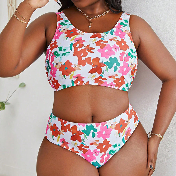 Women's bikini set with floral top and high-cut bottom StylebySassy