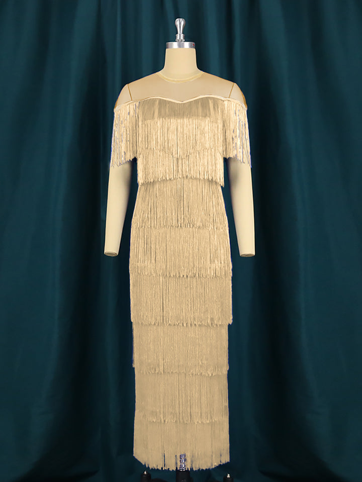 Women's Maxi Dress with Fringes StylebySassy