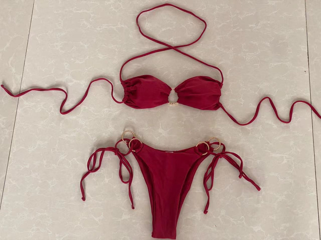 Women's bandeau bikini with decorative rings StylebySassy