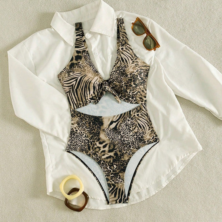 Women's one-piece swimsuit with modern animal design StylebySassy