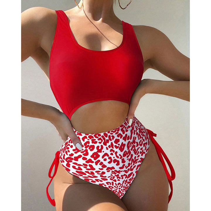Women's One-Piece Swimsuit with Continuous and Color-Accentuated Design StylebySassy