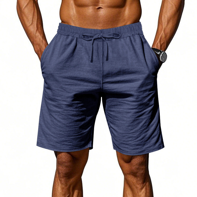 Men's casual cotton blend leisure shorts with elastic waistband and side pockets StylebySassy