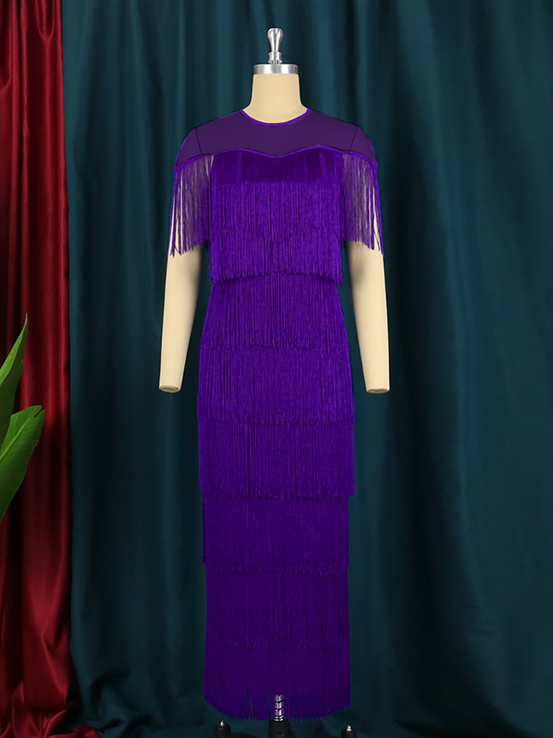 Women's Maxi Dress with Fringes StylebySassy