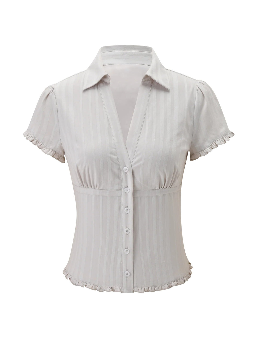 Women's Short Sleeve Blouse with Ruffle Details StylebySassy