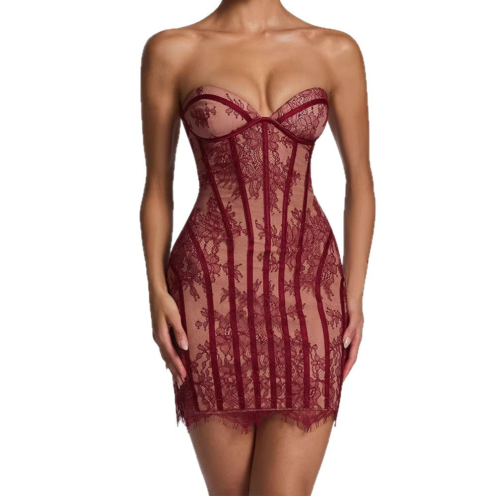 Women's Lace Dress with Figure-Hugging Silhouette StylebySassy