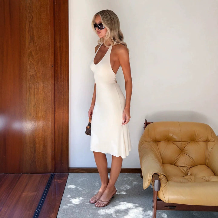 Women Elegant Maxi Dress with Deep V-Neck and Flowing Cut StylebySassy