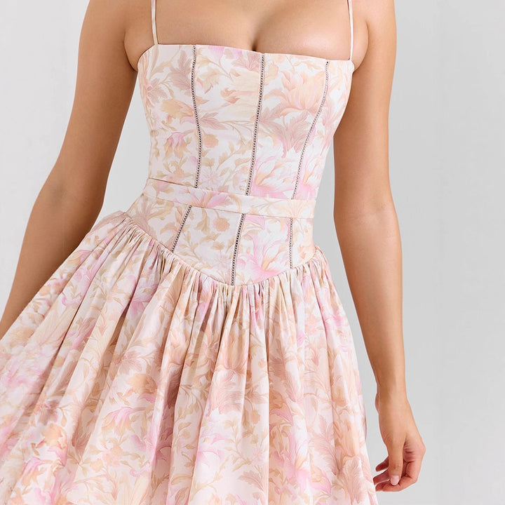 Ladies Playful Mini Dress with Floral Pattern StylebySassy
