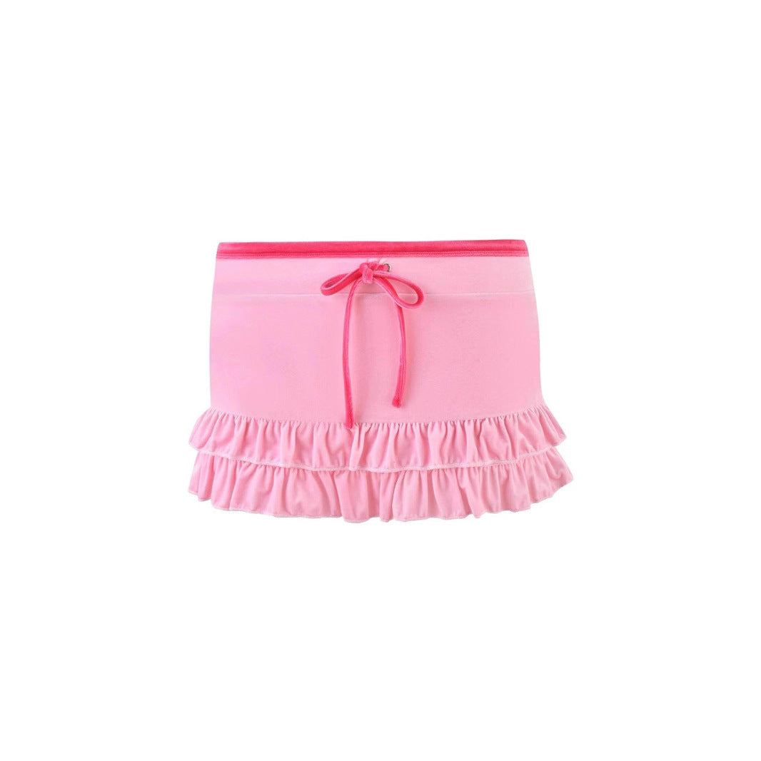 Ladies ruffle shorts with adjustable binding strap StylebySassy