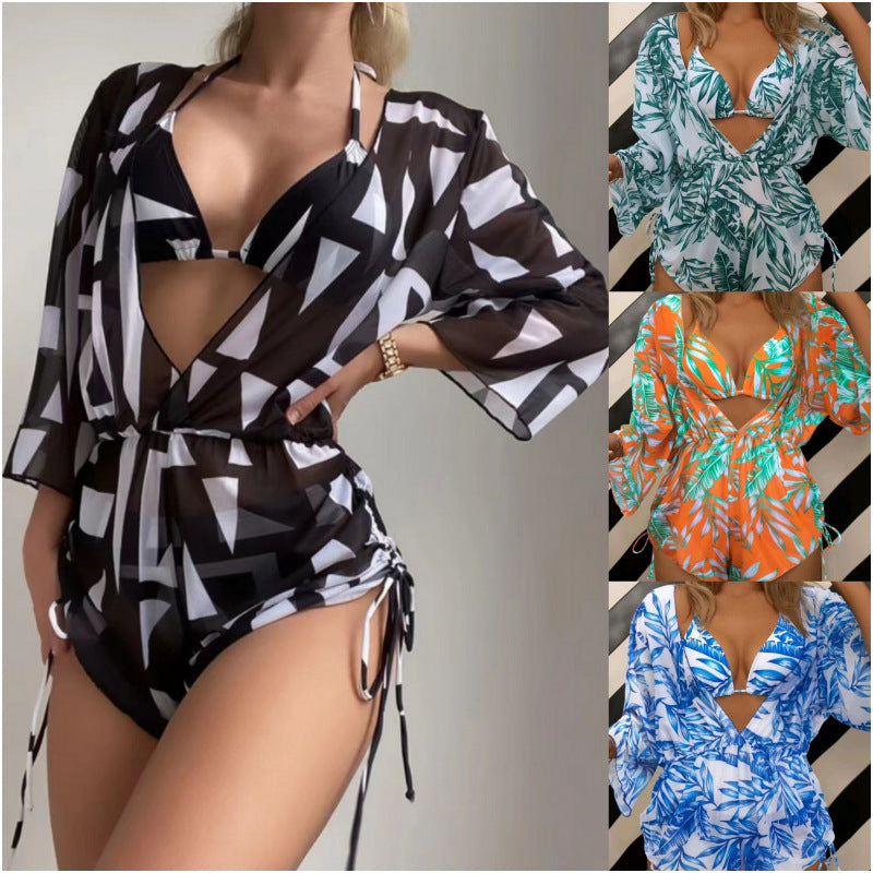 Women Reversible Beachwear with Floral Kimono and Bikini StylebySassy