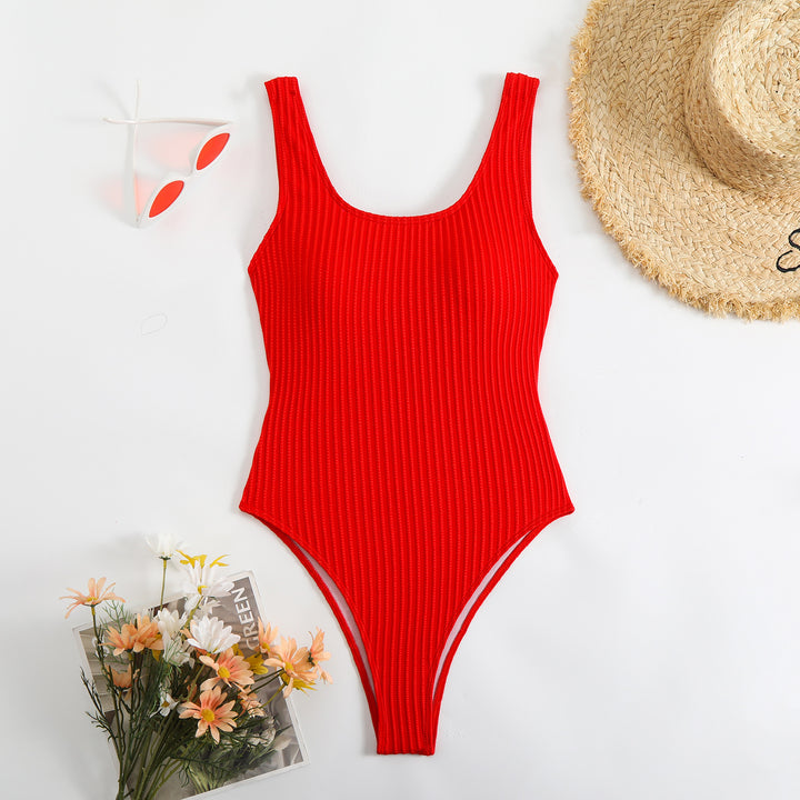 Women's One-Piece Swimsuit with Shaping Ribbed Design StylebySassy