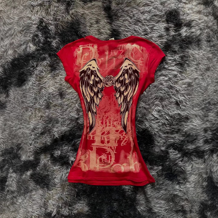 Women's fashionable T-shirt with unique cross design StylebySassy