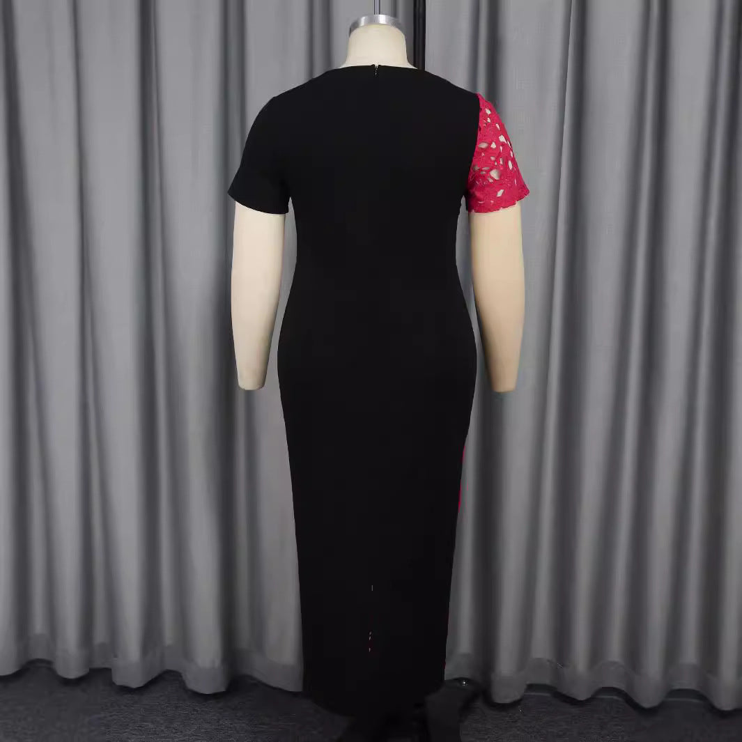 Ladies Elegant Dress with Lace Accents and Figure-Hugging Cut StylebySassy