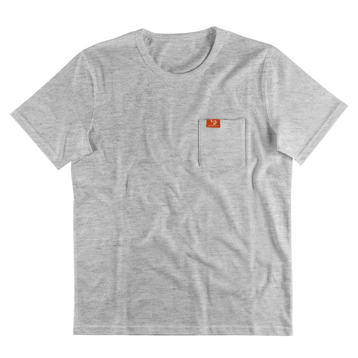 Men's single jersey short-sleeve shirt with patch chest pocket, reinforced seams, and round neckline StylebySassy