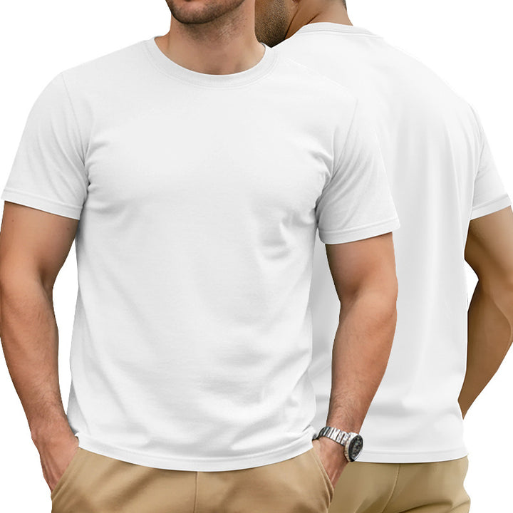 Men's Nan Basic Short Sleeve T-Shirt made of high-quality cotton blend with round neck, flat seams, and regular fit StylebySassy