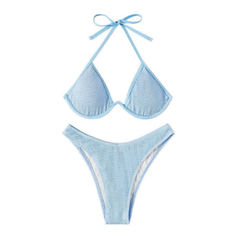 Women’s triangle bikini with a high cut and sophisticated detail StylebySassy