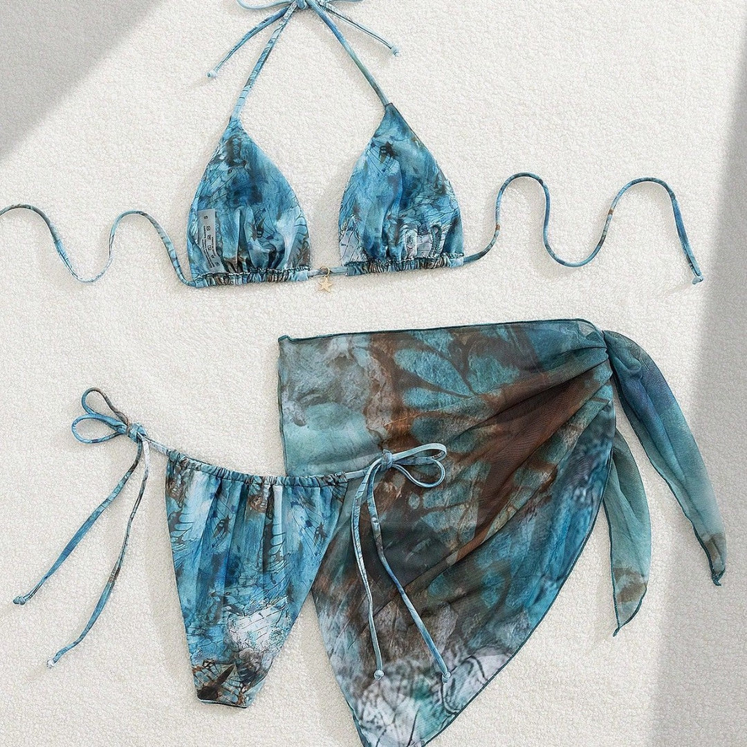 Women Triangle Bikini with Floral Design StylebySassy