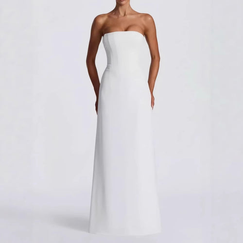 Ladies Elegant Wedding Dress with Off-Shoulder Design and Lace Sleeves StylebySassy