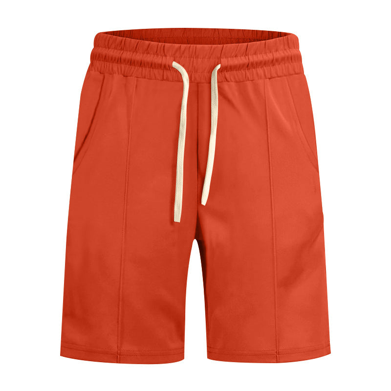 Men's short leisure pants made of cotton blend with elastic waistband and drawstring StylebySassy