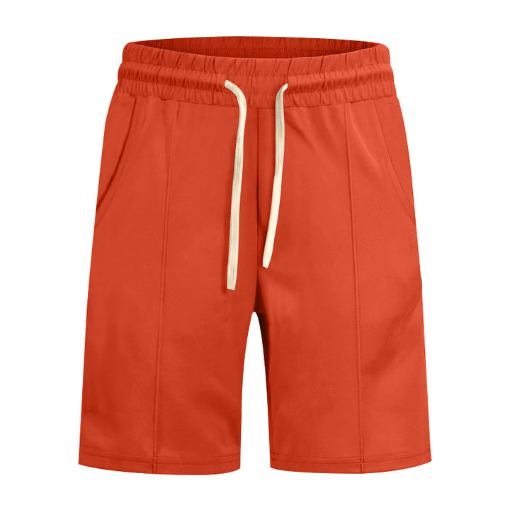 Men's short leisure pants made of cotton blend with elastic waistband and drawstring StylebySassy
