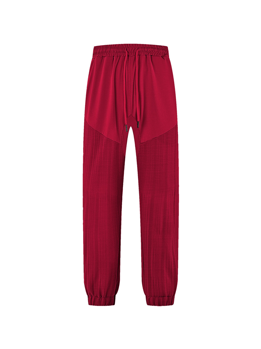 Men's slim-fit jogging pants with elastic drawstring waistband and textured knee panel StylebySassy
