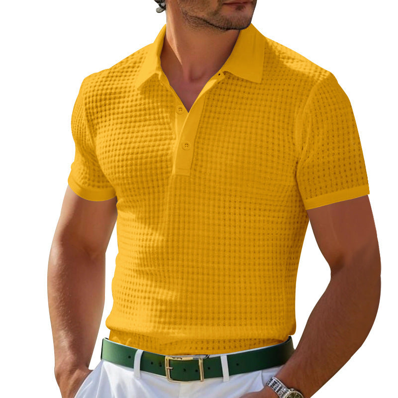 Men's polo shirt with textured knit and slim fit StylebySassy