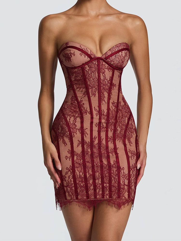 Women's Lace Dress with Figure-Hugging Silhouette StylebySassy