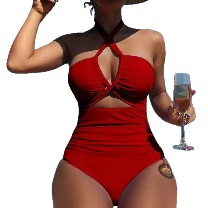 Ladies High-cut Monokini with sophisticated cross-design StylebySassy