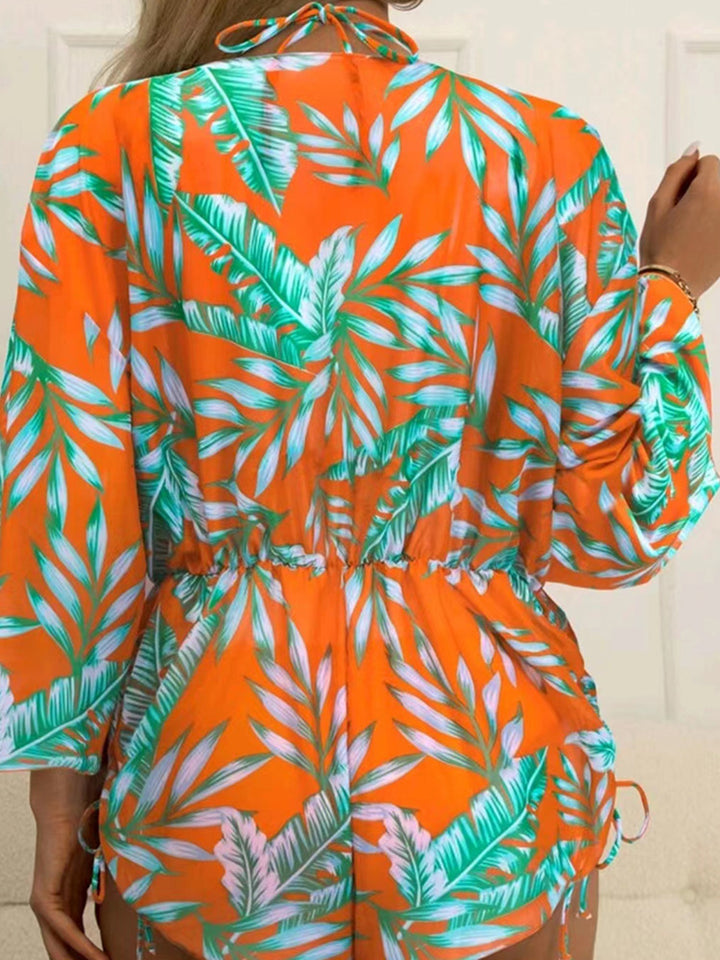 Women's beach outfit set with combined bikini and casual kaftan StylebySassy