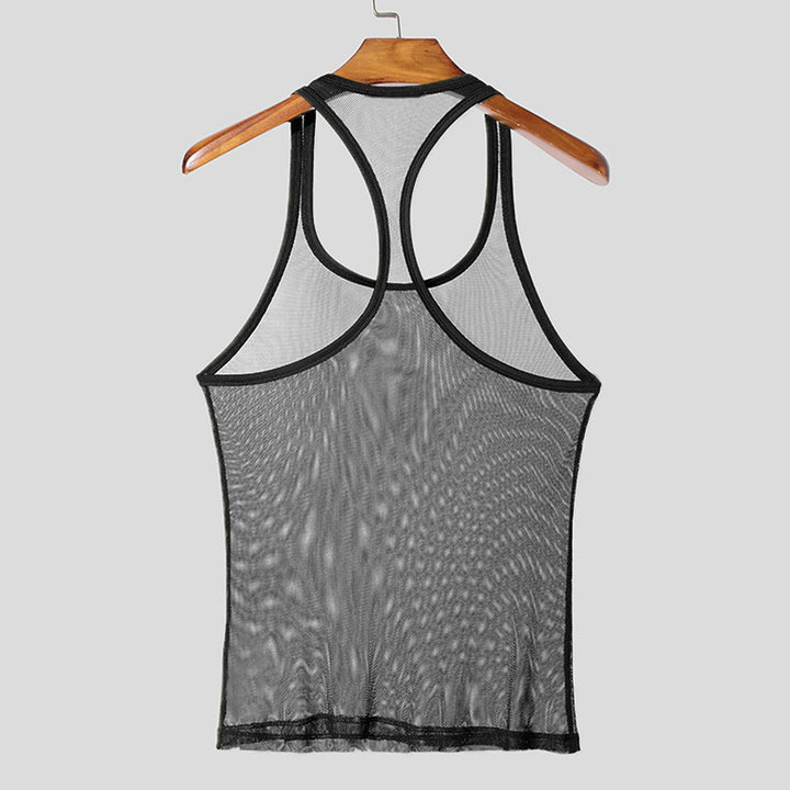 Unisex nan breathable mesh top with sporty back piece and elastic hem StylebySassy