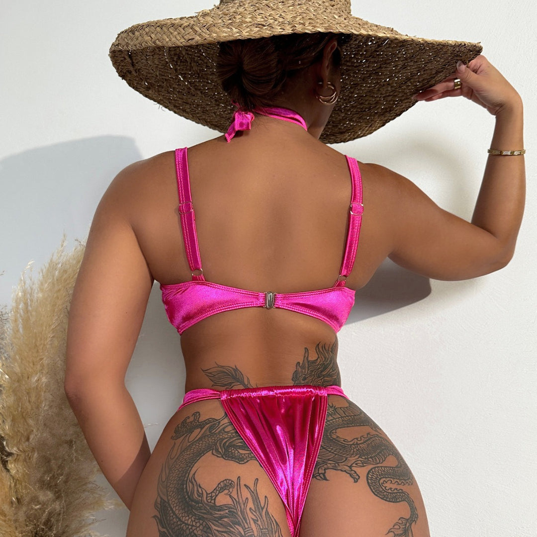Women's Premium Bikini Set with Floral Top and High Leg Cut StylebySassy